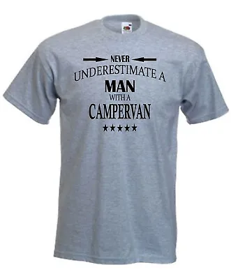 Never Underestimate A Man With A Campervan T-Shirt Camping TShirt Camper T Shirt • £10.99