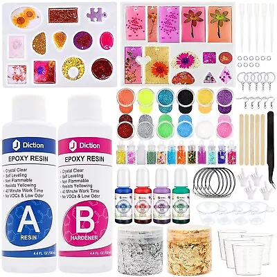 Epoxy Resin Kit For Beginners - Epoxy Resin Jewelry Making Starter Kit With Sili • $54.65