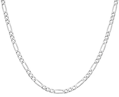 Sterling Silver 2.5mm Figaro Curb Chain Necklace 16 18 20 22 24 26 30 Inch 925 • £16.95