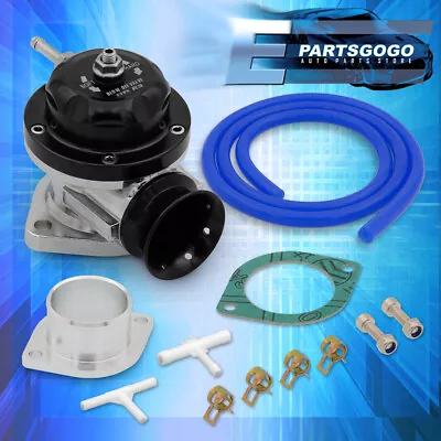 Turbo Charger Black Blow Off Valve Bov + Weld On Adapter Pipe 2-Bolt Flange Kit • $23.99