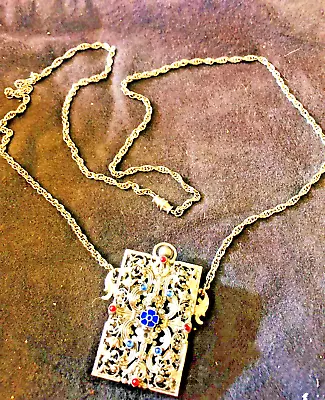 Vinaigrette Purse Pendant Necklace  With Tiny Stones Filigree Very Beautiful • $65