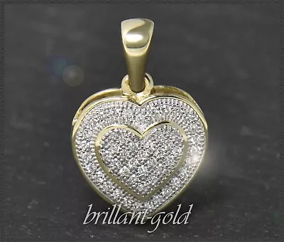 Heart Pendant 0.25ct Diamonds Women's 10Carat Gold Glider New • £206.98