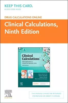 Drug Calculations Online For Kee/Marshall - Clinical Calculations Access Card... • $85.95