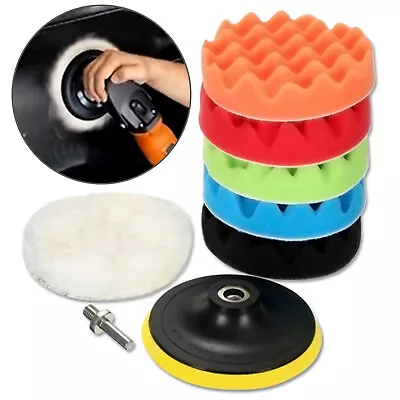 7 PCS 7 Inch Polishing Waxing Pad Sponge Buff Buffing Kit Set For Car Polisher • $14.11