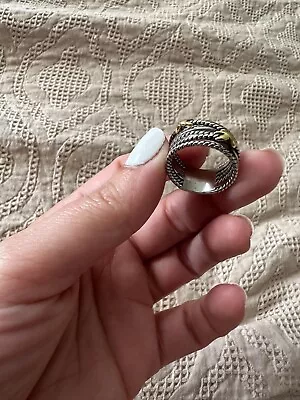 David Yurman 925 Silver & 18K  Yellow Gold Double Crossover Ring • $250