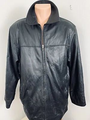 Vintage Versace V2 4 Pocket Soft Leather Jacket Large Black • $89