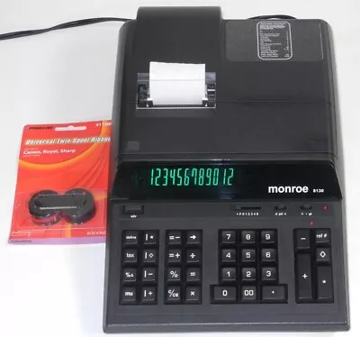 Monroe 8130 Heavy Duty Electronic Print & Display 12-Digit  Calculator & Ribbon • $19.95