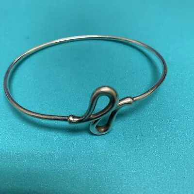 Rare Tiffany & Co Silver Elsa Peretti Open Tear Drop Bangle Bracelet  • $295