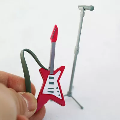 2PC 1:18 Scale Dollhouse Guitar Microphone Miniature Music Instruments Accessory • $9.99