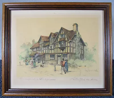 Lovely Vintage Marjorie C Bates Print Shakespeares Birth Place Stratford On Avon • £5.95