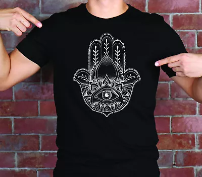 The Hamsa Hand T-Shirt The Hand Of God  Hand Of Fatima Ladies Men's Kids Sacred • £11.99