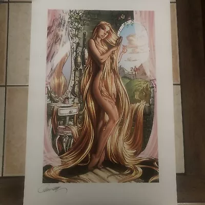 J. SCOTT CAMPBELL ~ RAPUNZEL SDCC 2023 ART PRINT SIGNED 13x19 • $44