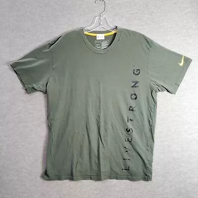 Nike Men Shirt XL Green Live Strong Graphic Short Sleeve Crew Neck • $13.91