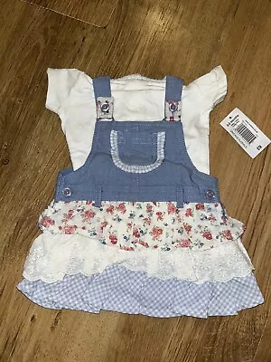 Baby Girls Two Peice Set Outfit Matalan Age 0-3 Months BNWT • £2