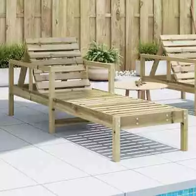 Sun Lounger Bed Day Outdoor Lounge Chair Impregnated Wood Pine VidaXL • £127.99