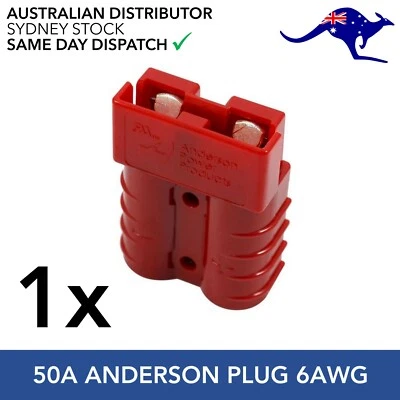 $6.80 • Buy Genuine Anderson APP SB50 Power Plug Cable Connector 6AWG 50AMP IP64 Red