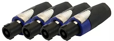 4 Pieces Speakon Neutrik Type 4 Pole Audio Speaker Cable Connector Plug Twist  • $10.85