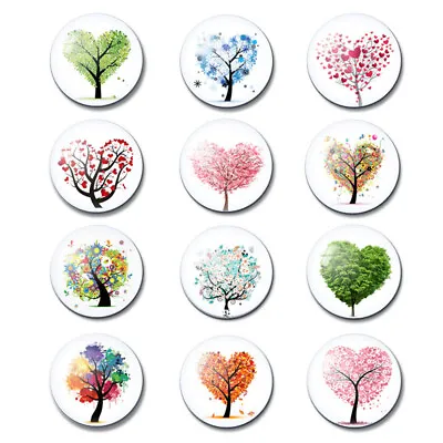 $7.22 • Buy 12pcs Magnets Tree Of Life Glass Stickers Whiteboard Decoration Fridge