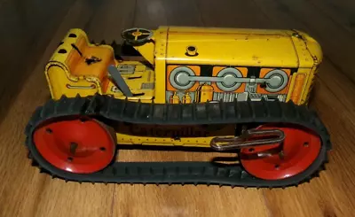VTG 1940s 50s Marx Tin Litho Wind Up Heavy Duty Diesel Caterpillar Toy Tractor • $49.99