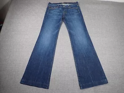 7 For All Mankind Dojo Flare Leg Denim Jeans Women's 29x34 Blue AU11542A • $79.99