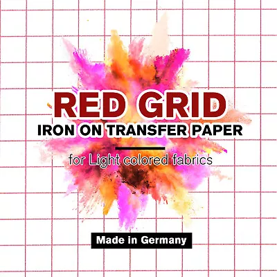 HEAT TRANSFER PAPER Light T-shirt Red Grid 100 Sheet 8.5x11 Iron-on Laser Inkjet • $48.59