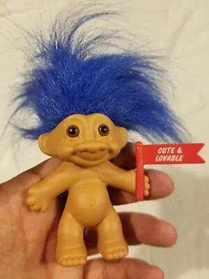 $10.18 • Buy Vintage Troll Doll Russ Berrie Dark Blue Hair Cute And Loveable Trolls VTG Toy