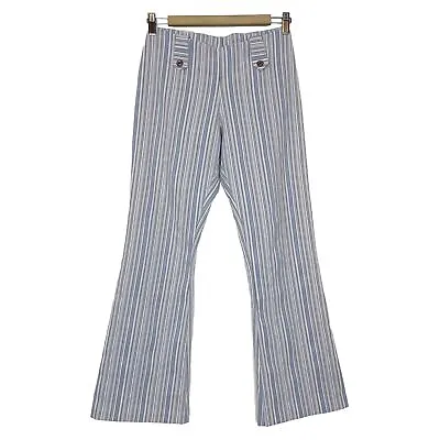 Vintage Rory Striped Flare Pants Womens Small Y2K 90s Low Rise Blue 28  Inseam • $31.49