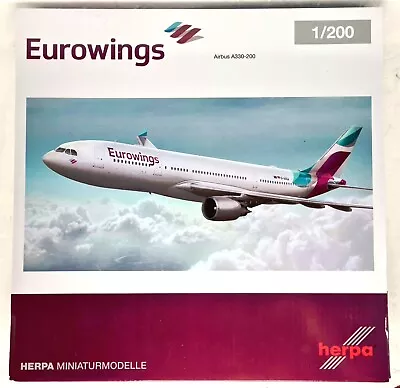 Herpa  ✈️ Eurowings AIRBUS A330-200 ✈️ 1:200 Scale Miniature Model Airplane BNIB • $119.99