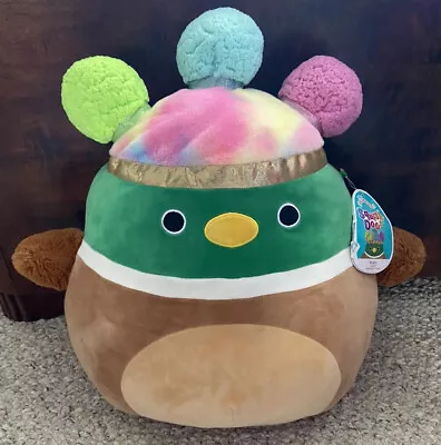 SQUISHMALLOW SQUISH-DOOS  AVERY  18  Rainbow Plush Stuffed Duck/Mohawk W/Tags • $8.99