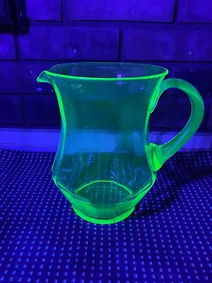 Antique Victorian Uranium Glass Pitcher Ewer Jug • $69