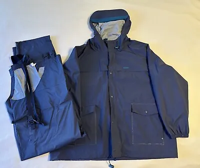 Stearns Dry Wear Hooded Vented Rain Suit Jacket Pants 100% PVC 2-Piece XXL • $29.99
