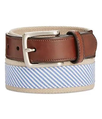 Club Room Mens Striped Woven Belt Blue 44 • $17.79