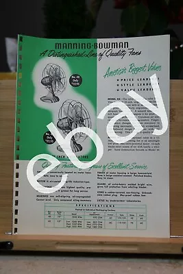 Brochure Manning Bowman Electric Fans Oscillators Dealer 1953 Dealer Price Sheet • $30