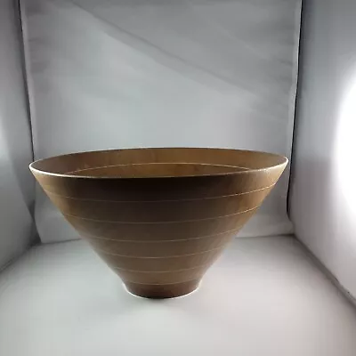 Wooden Round Walnut And Holly Segmented Bowl • $25