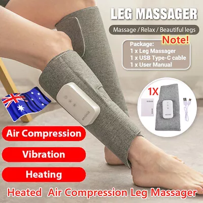 Air Compression Leg Massager Heated Calf Massage For Circulation Muscles Relax • $38.95