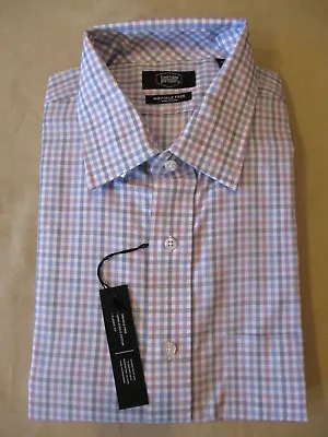 $15.29 • Buy New Berkley Jensen Spread Collar Dress Shirt-lavendar/blue Check 17 17.5 34/35