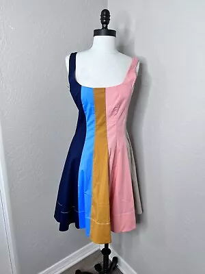 $135 • Buy STAUD Wells Stripe Fit & Flare Mini Dress Sz 4 1173  NWOT  $350