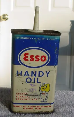 Vintage Advertising ESSO 4 Oz Handy Oil Can Tin Humble Oil Co • $12