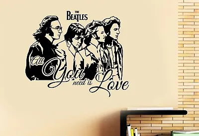 The Beatles Wall Art Sticker Wall Sticker Decal Large Music All You Need Is Love • £14.99