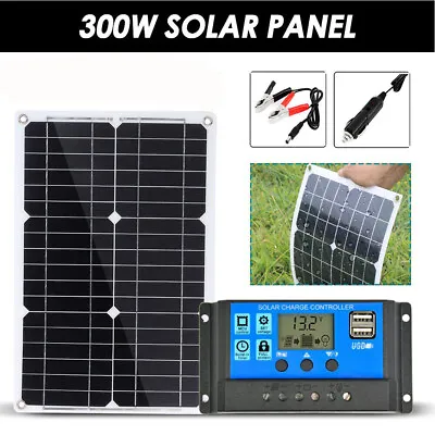 $98.99 • Buy 300W Solar Panel Kit Solar Power Generator 100A 110V Controller Caravan Boat