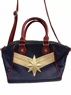 Captain Marvel Loungefly Purse Tote Bag Hala Heart Logo Kree RARE • $100