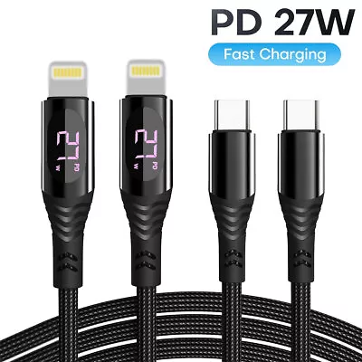 2x Type C To IPhone Charger 27W PD Fast Charging Cable Data Cord For IPhone IPad • $17.99