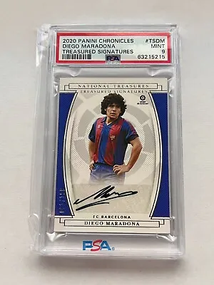 2020 Diego Maradona Panini National Treasures Barcelona Autographed /199 PSA 9 • $1495