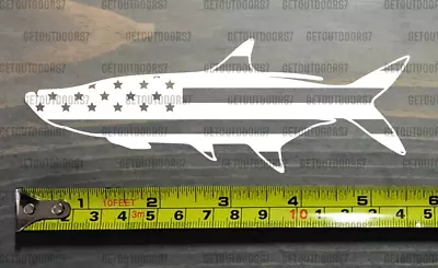 Tarpon Sticker Decal USA Flag AFTCO Pelagic Orvis HUK Hogy 5.5  Sage Fishing XO • $4.99