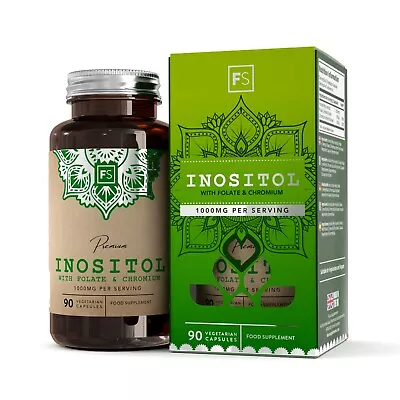 £37.99 • Buy Myo-Inositol, Folate & Chromium | 90 1000mg For Hormone Balance & Fertility  