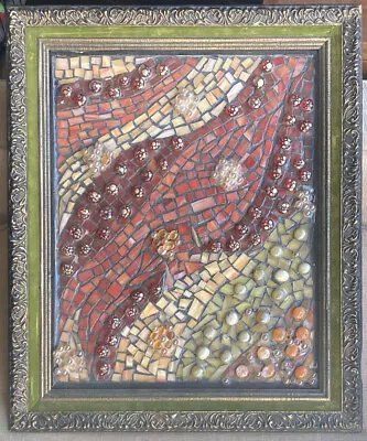 Beautiful Wall Hanging Art Cracked Cut Broken Stained Glass Tile Mosaic Art • $99.95