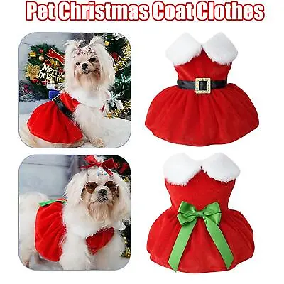 £6.89 • Buy Christmas Pet Puppy Dog Cat Fleece Dress Santa Claus Costume Coat Outfit Clothes