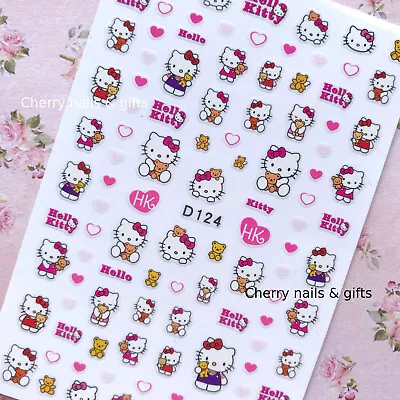 Hello Kitty NAIL STICKER Teddy Bear & Pink Heart Kawaii Japanese Nails • $5.20