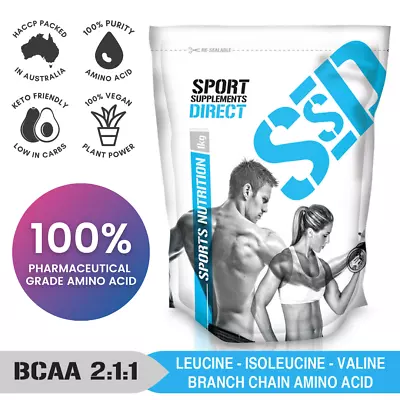 500g  Pure Bcaa 2:1:1 Instantised Powder - Premium Product - Unflavoured & Pure • $27.95