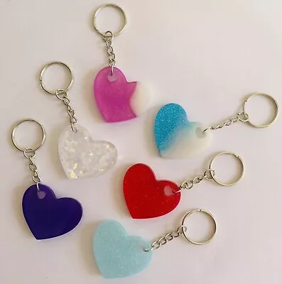 Handmade Resin Heart Keyring | Personalised Gift | Love Theme • £3.83